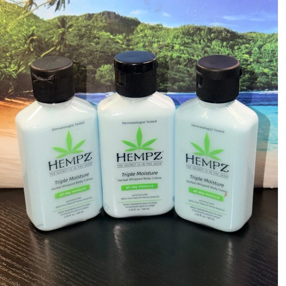 Hempz Triple Moisture Herbal Whipped Body Creme 2.25oz Travel Size 3 Pack